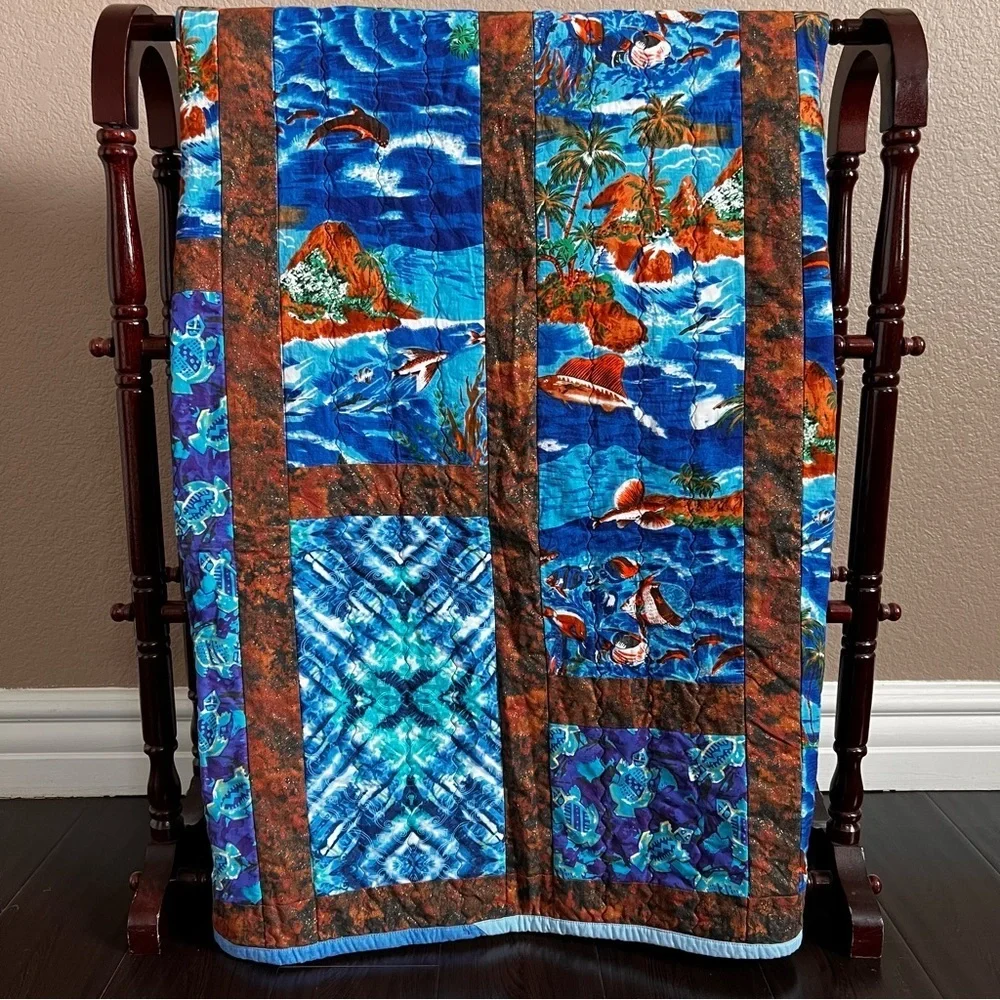 New 40”x60” Handmade Cotton Kids Quilt. Handmade Patchwork Kids Quilt.